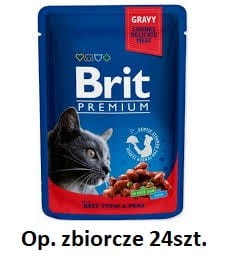 Brit P. SA Kot 100g Adult Wołowina z groszkiem Sos