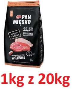 Pan M. R Pies 1kg M Adult Cielęcina z indykiem