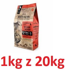 Wiejska Z. R Pies 1kg L Adult Wołowina z indykiem