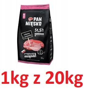 Pan M. R Pies 1kg XS Junior Cielęcina z przepiórką