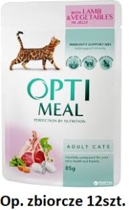Optimeal SA Kot 85g Adult Jagnię Warzywa Galaretka