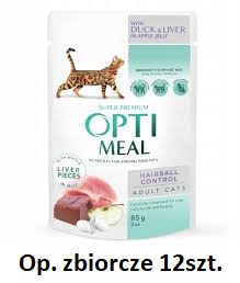 Optimeal SA Kot 85g Adult Hairbal Kaczka Galaretka