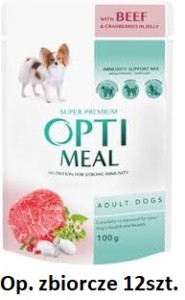 Optimeal SA Pies 100g Adult Wół Żurawina Galaretka