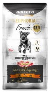 Euphoria Fresh S Pies 12kg XL Adult Wieprz Gęś