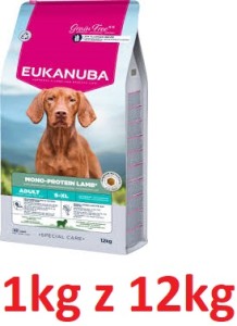 Eukanuba Mono R Pies 1kg S/XL Adult Jagnięcina