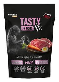 TASTY DOG LIFE JUNIOR CIELĘCINA 90% SASZETKA 500G
