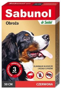 Sabunol OTC BIO Pies 50cm Obroża Czerwona Insekty