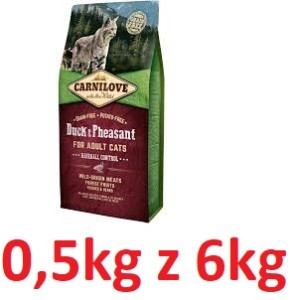 Carnilove R Kot 0,5kg Adult Hairball Kaczka Bażant