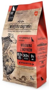 Wiejska Z. S Pies 2kg L Adult Wołowina z indykiem