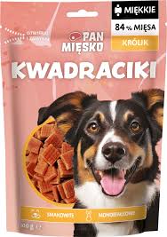 Pan M. Mono P Pies 100g Kwadraciki Królik Miękkie