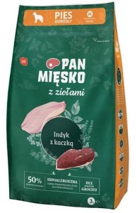 Pan M. Zioła S Pies 3kg M Adult Indyk z kaczką
