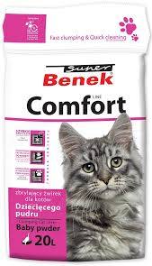 Benek Comfort Ż Kot 20l Pudrowy Bentonitowy
