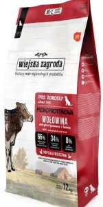 Wiejska Z. Mono R Pies 1kg M/L Adult Wołowina